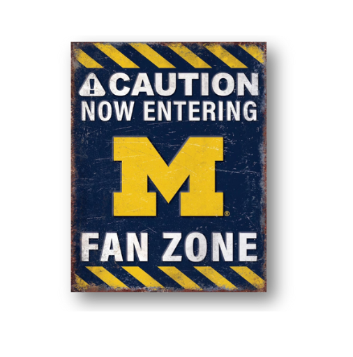 Michigan Wolverines Fan Zone Metal Sign
