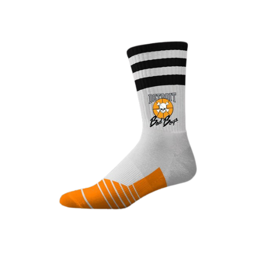 Detroit Bad Boys Crew Socks (White)