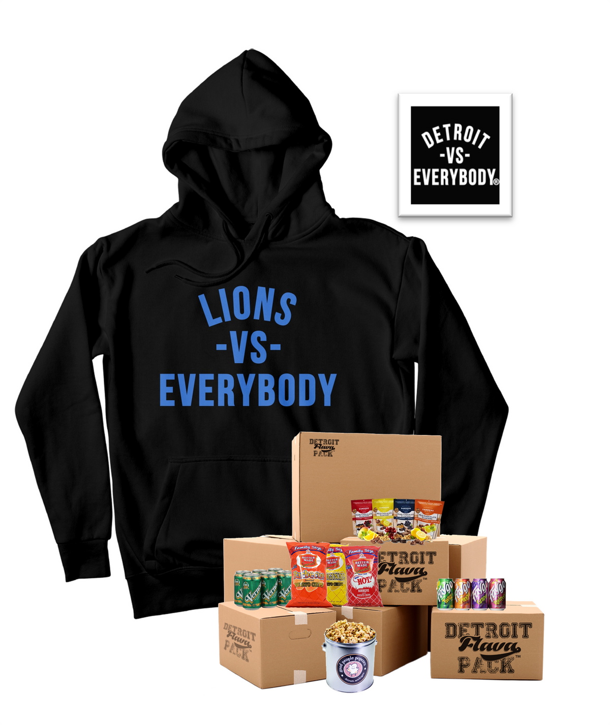 LIONS VS EVERYBODY® Black Detroit Lions Hoodie Pack *** Now Available