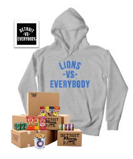 LIONS VS EVERYBODY® Grey Detroit Lions Hoodie Pack *** Now Available