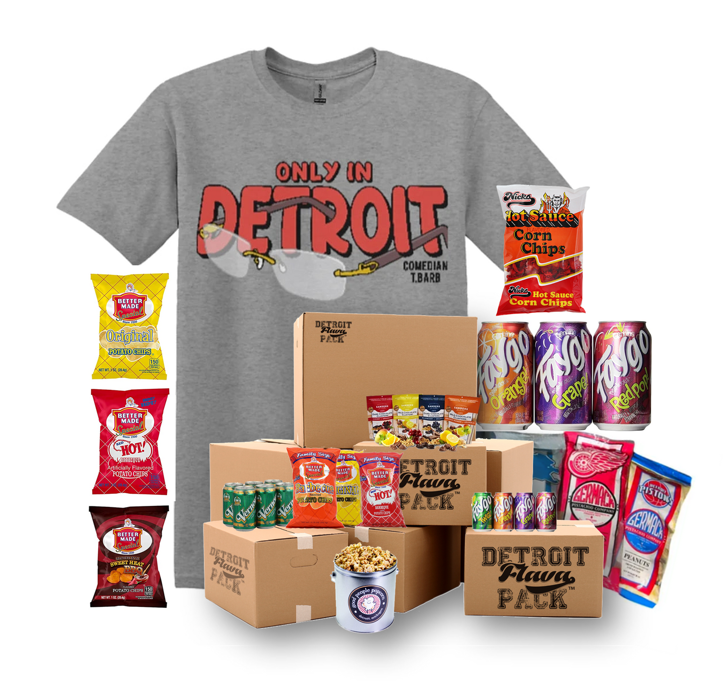 Only in Detroit “Buffed Up” T-shirt Flava Pack