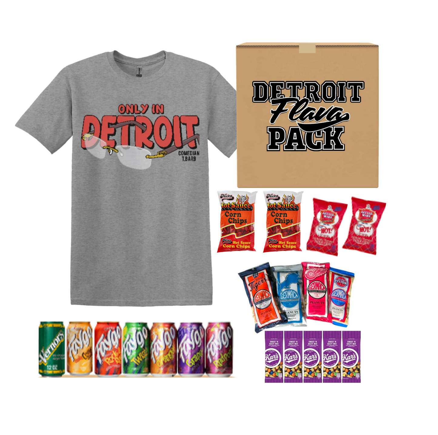 Only in Detroit “Buffed Up” T-shirt Flava Pack