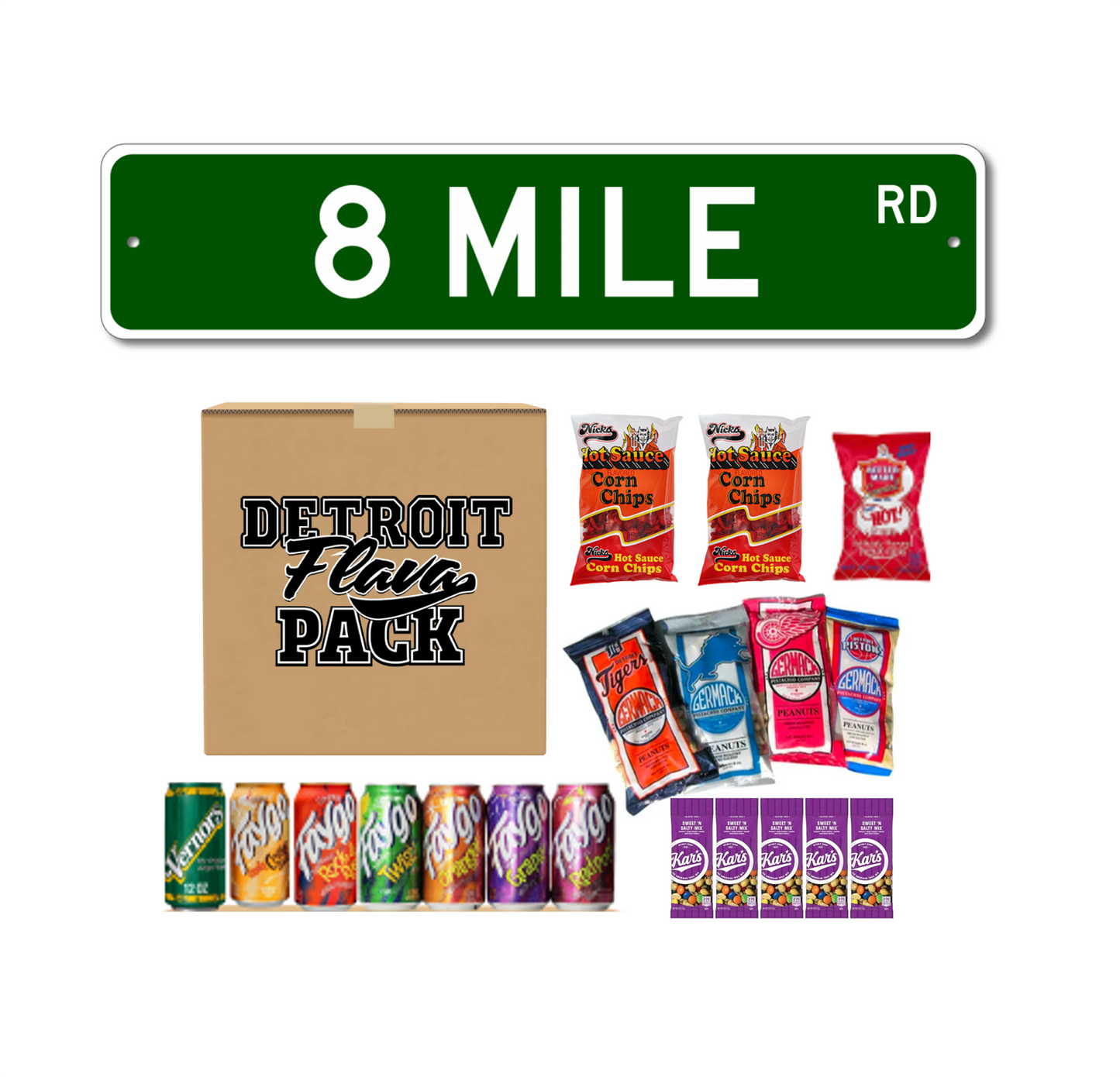 8 Mile Rd Street Sign Flava Pack