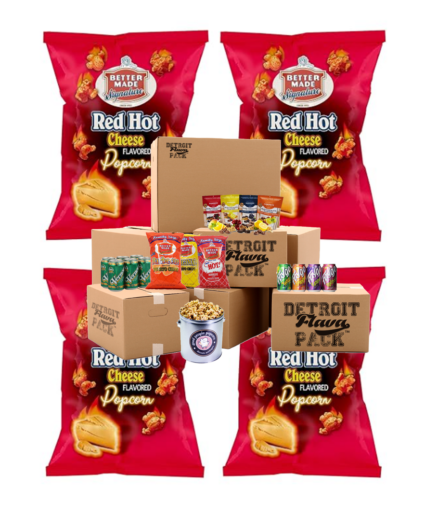 Detroit Better Made Red Hot Cheese Popcorn Flava Pack