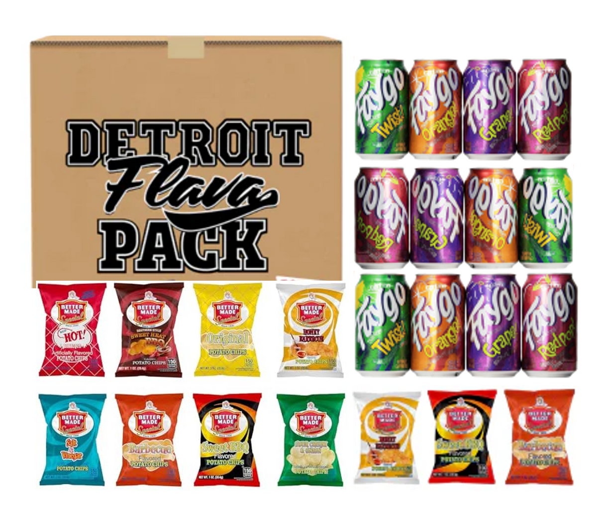 Detroit Snacks Detroit My Flavorite Pop and Chips Flava Pack – Detroit Flava Pack